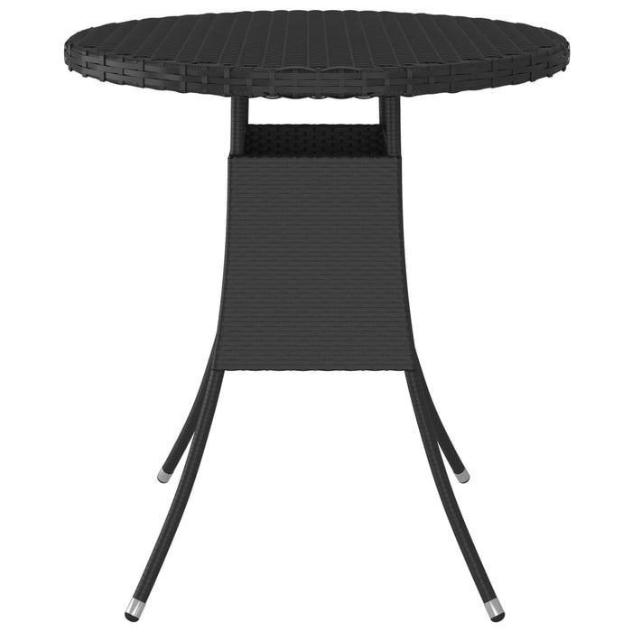 Garden table black 70x70x73 cm poly rattan