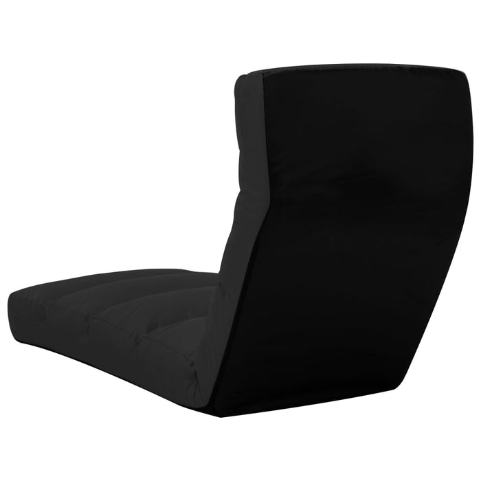Floor chair foldable black faux leather