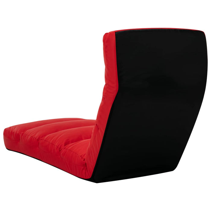 Floor chair foldable red faux leather
