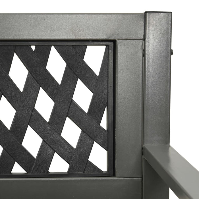 Gartenbank 125 cm Stahl Grau