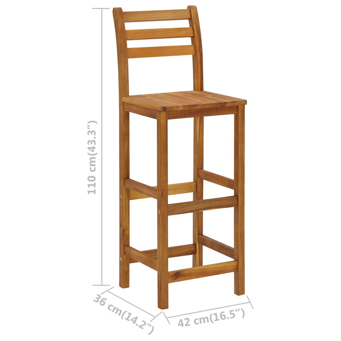 Bar stools 4 pcs. Solid acacia wood
