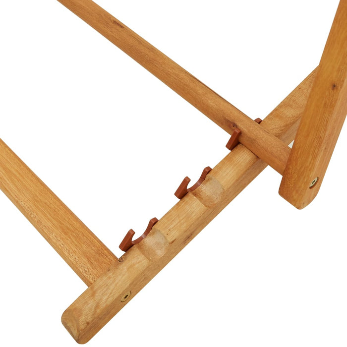 Klappbarer Strandstuhl Eukalyptus Massivholz und Stoff Schwarz