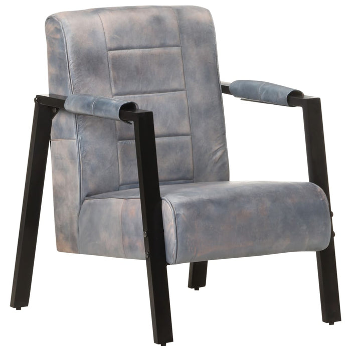 Sessel 60x80x87 cm Grau Echtes Ziegenleder