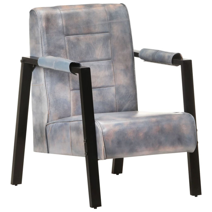 Sessel 60x80x87 cm Grau Echtes Ziegenleder