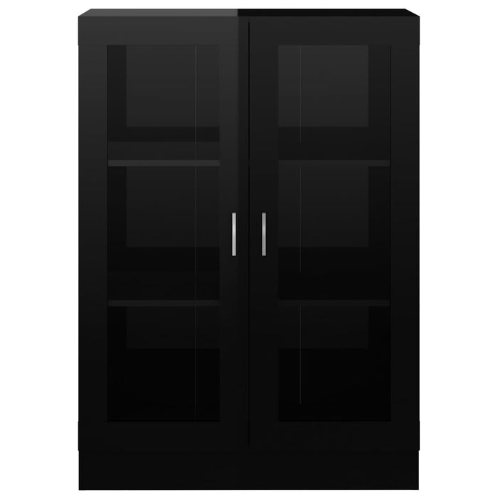 Vitrinenschrank Hochglanz-Schwarz 82,5x30,5x115cm Holzwerkstoff