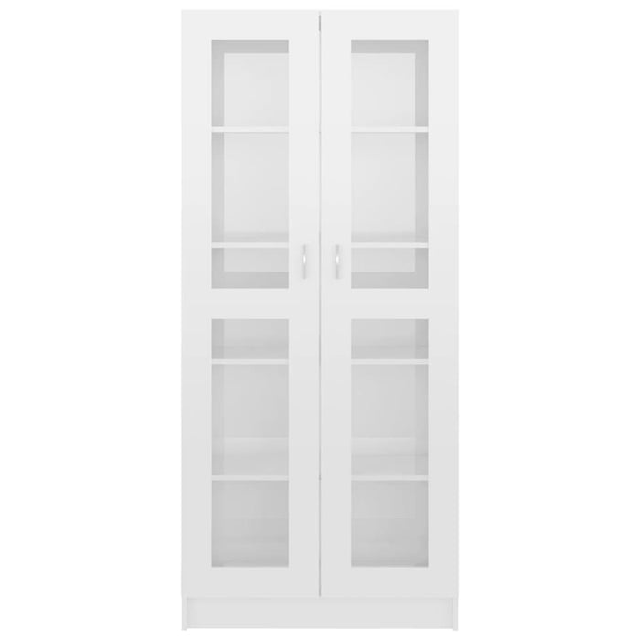Vitrinenschrank Hochglanz-Weiß 82,5x30,5x185,5 cm Holzwerkstoff