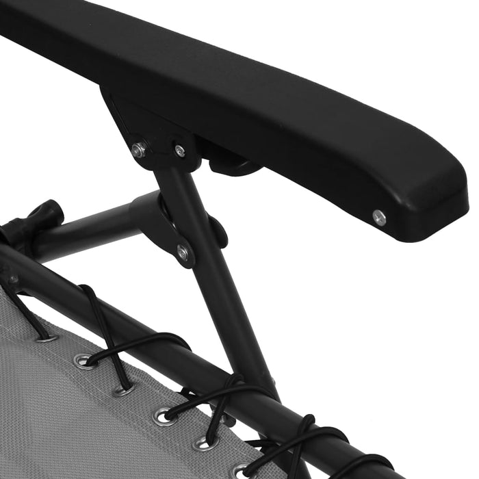 Klappbarer Liegestuhl Textilene Grau