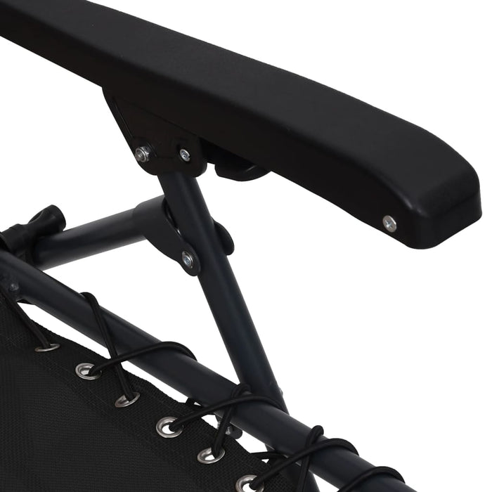 Klappbarer Liegestuhl Textilene Schwarz