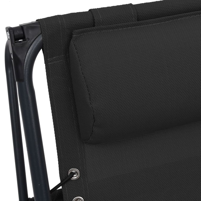 Klappbarer Liegestuhl Textilene Schwarz