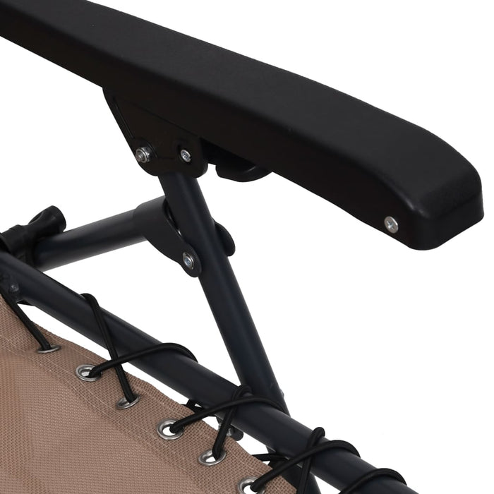 Klappbarer Liegestuhl Textilene Taupe