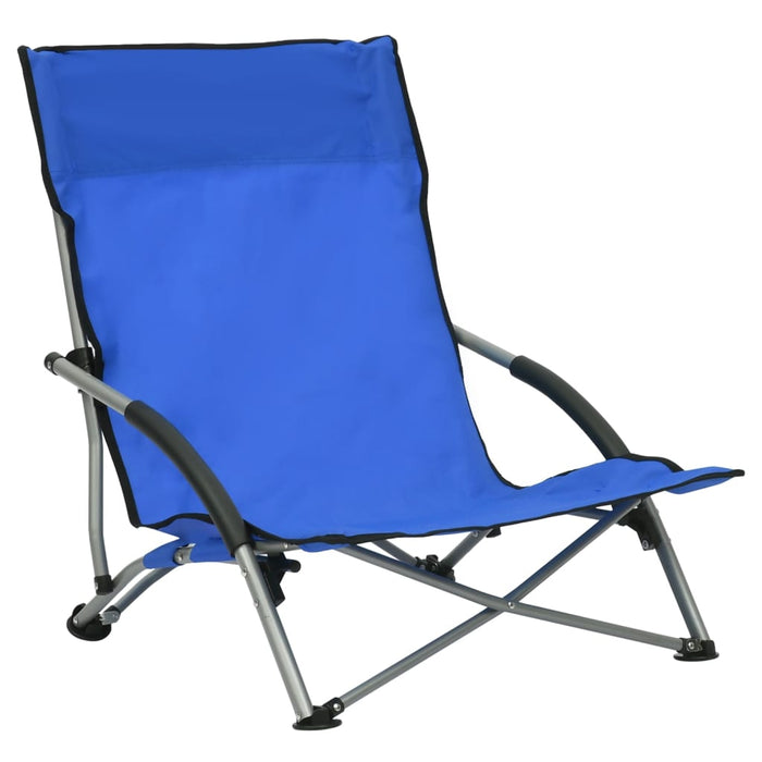 Klappbare Strandstühle 2 Stk. Blau Stoff