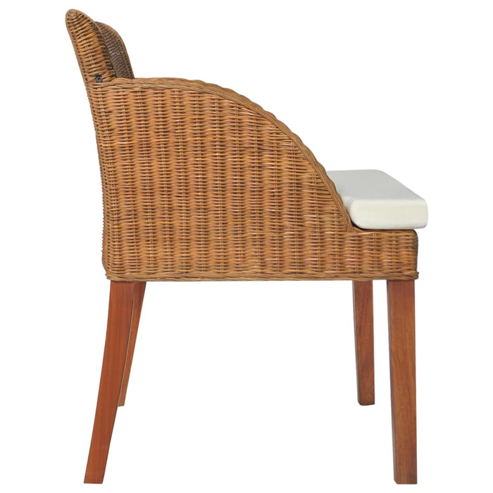 Dining room chair with cushions light brown natural rattan