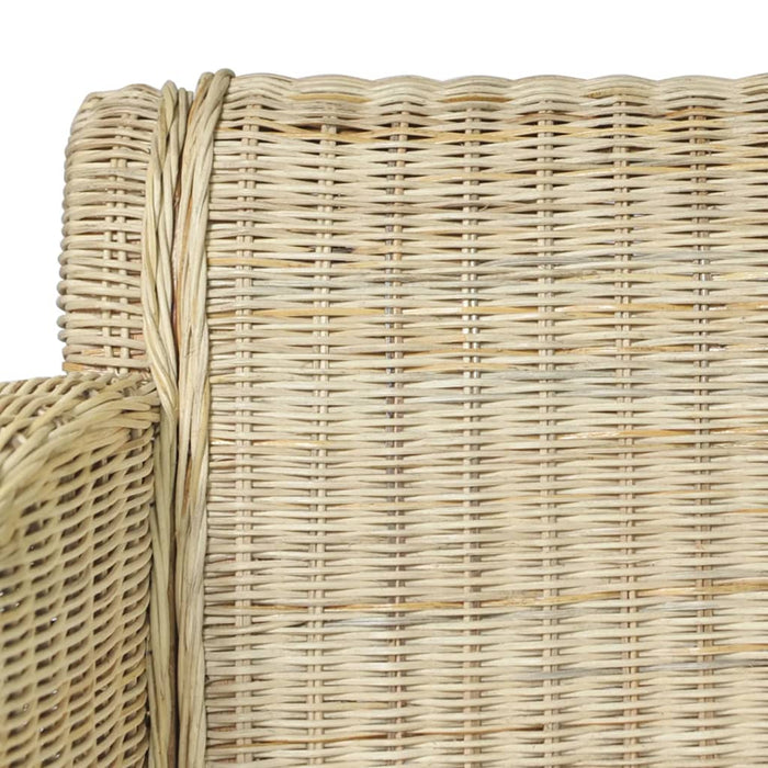 Dining room chairs with cushions 2 pcs. Natural rattan