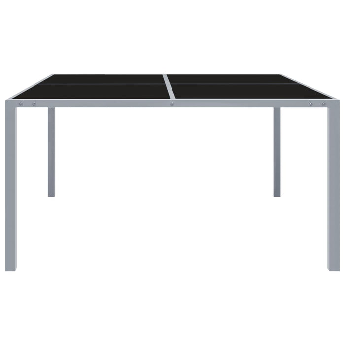 Gartentisch 130x130x72 cm Grau Stahl und Glas