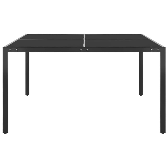 Gartentisch Anthrazit 130x130x72 cm Stahl und Glas