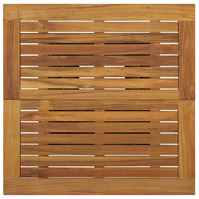 Bartisch Schwarz 80x80x110 cm Poly Rattan und Massivholz Akazie