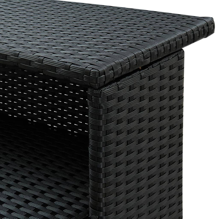 Garden bar table black 120x55x110 cm poly rattan