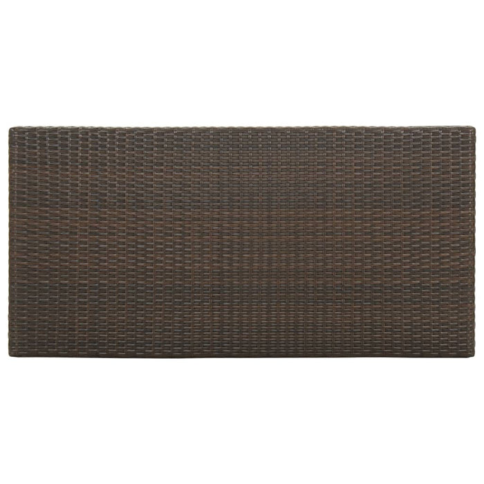 Bartisch mit Regal Braun 120x60x110 cm Poly Rattan