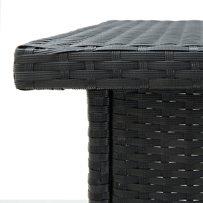 Corner bar table black 100x50x105 cm poly rattan