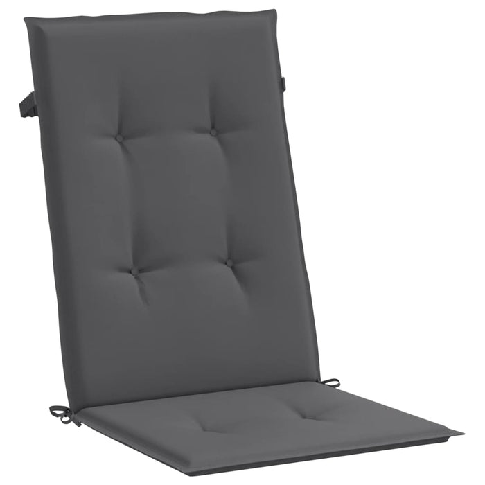 Garden chair cushions for high-back chairs 6 pieces. Anthracite 120x50x3 cm