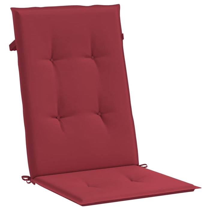 Garden chair cushions for high-back chairs 6 pieces. Wine red 120x50x3 cm