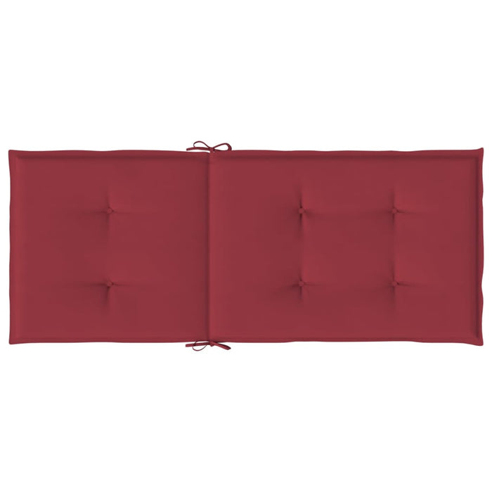 Garden chair cushions for high-back chairs 6 pieces. Wine red 120x50x3 cm