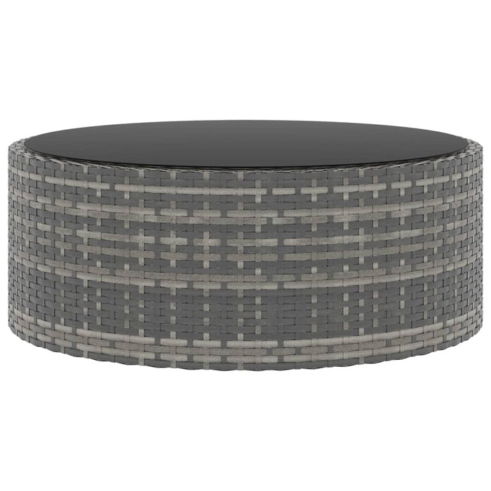 6-tlg. Garten-Lounge-Set mit Auflagen Poly Rattan Grau