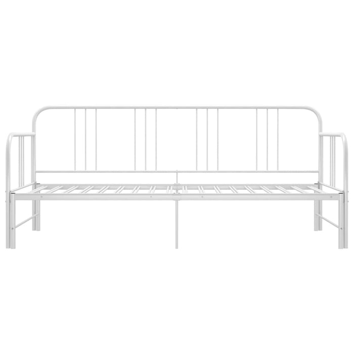 Ausziehsofa Bettgestell Weiß Metall 90x200 cm