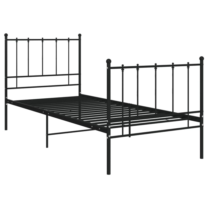 Bett Schwarz Metall 100x200 cm