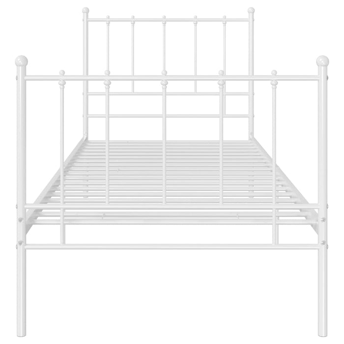 Bett Weiß Metall 100x200 cm