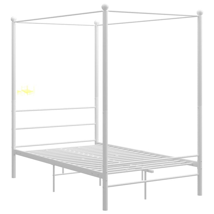 Himmelbett Weiß Metall 140x200 cm