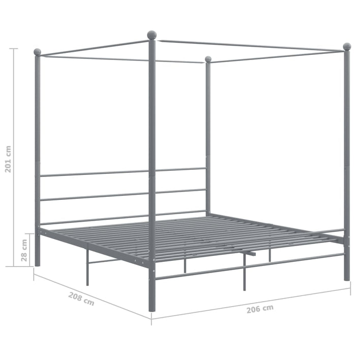 Himmelbett Grau Metall 200x200 cm