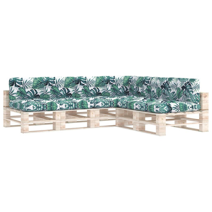 Palettensofa-Auflagen 7 Stk. Blattmuster
