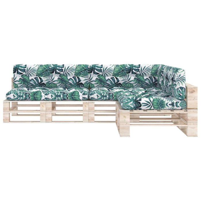 Palettensofa-Auflagen 7 Stk. Blattmuster