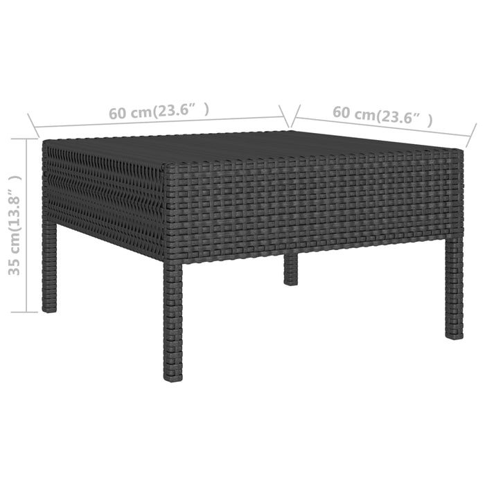 6-tlg. Garten-Lounge-Set mit Auflagen Poly Rattan Schwarz
