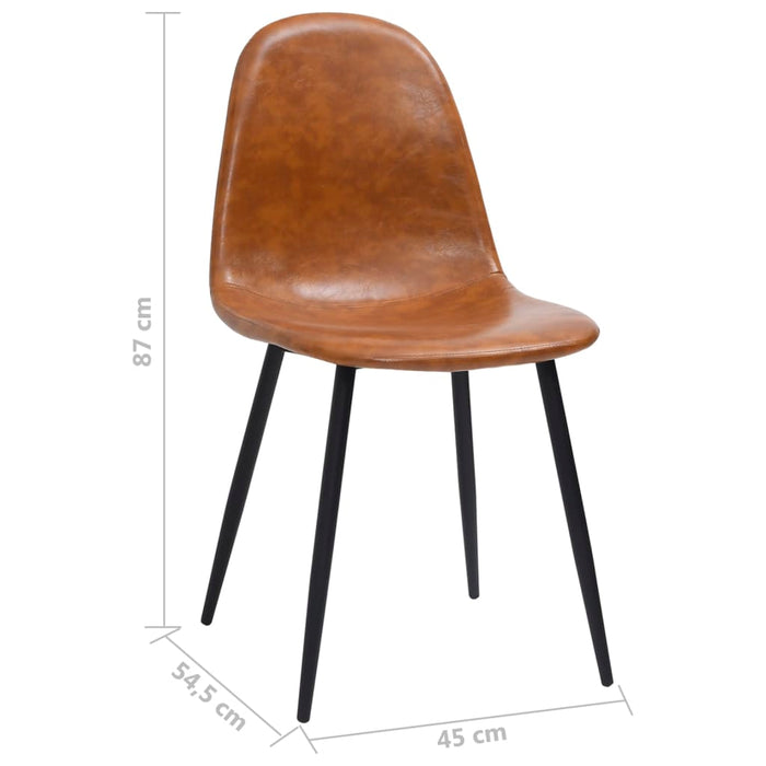 Esszimmerstühle 2 Stk. 45x54,5x87 cm Glänzend Braun Kunstleder