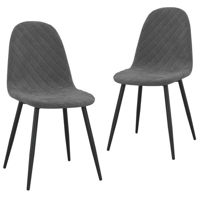 Dining room chairs 2 pcs. Dark gray velvet