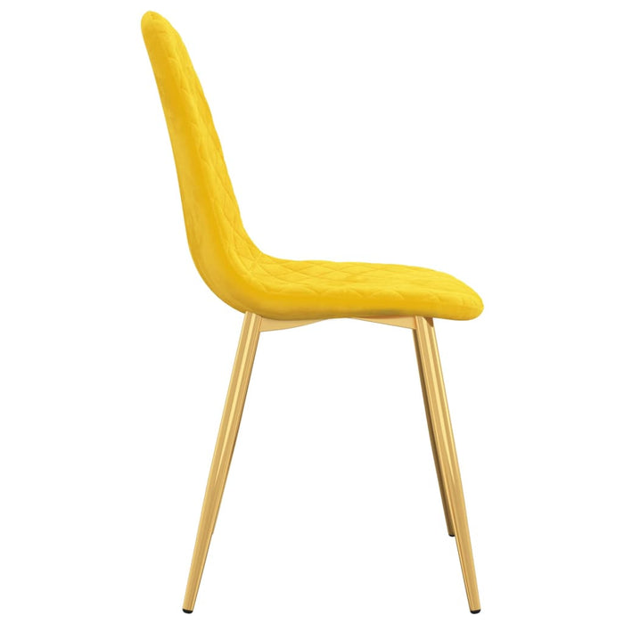 Dining room chairs 2 pcs. Mustard yellow velvet