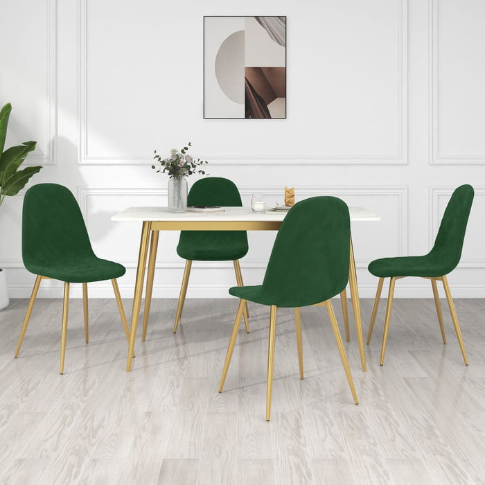 Dining room chairs 4 pcs. Dark green velvet