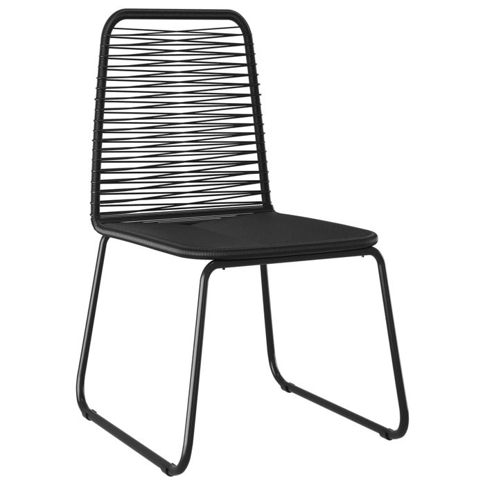 vidaXL Gartenstühle 4 Stk. Poly Rattan Schwarz