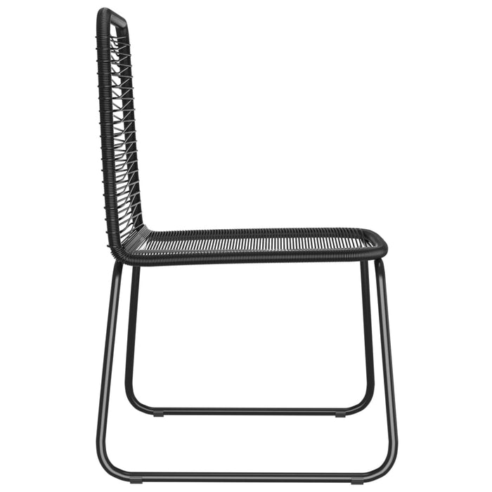 vidaXL Gartenstühle 4 Stk. Poly Rattan Schwarz