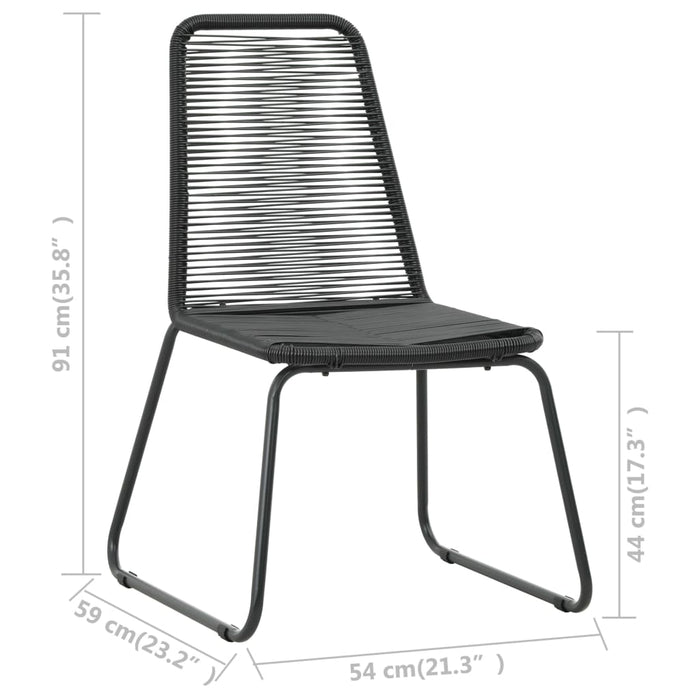 vidaXL Gartenstühle 4 Stk. Poly Rattan Schwarz