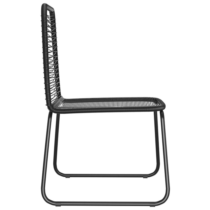 vidaXL Gartenstühle 6 Stk. Poly Rattan Schwarz
