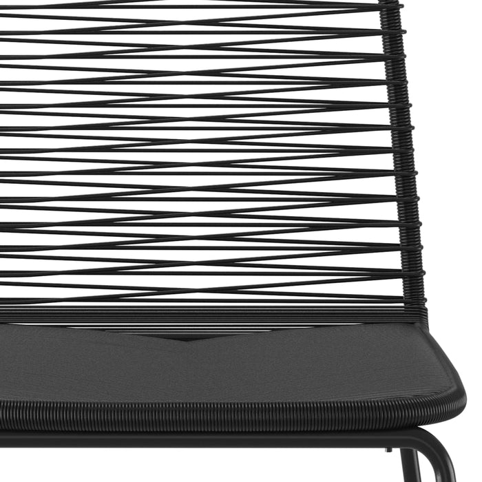 vidaXL Gartenstühle 6 Stk. Poly Rattan Schwarz