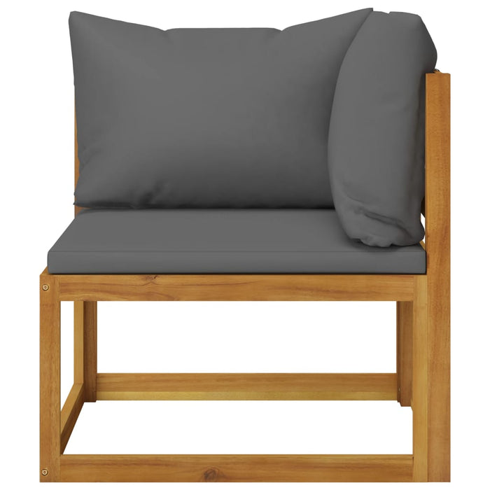 7 pcs. Garden lounge set with solid acacia wood cushion