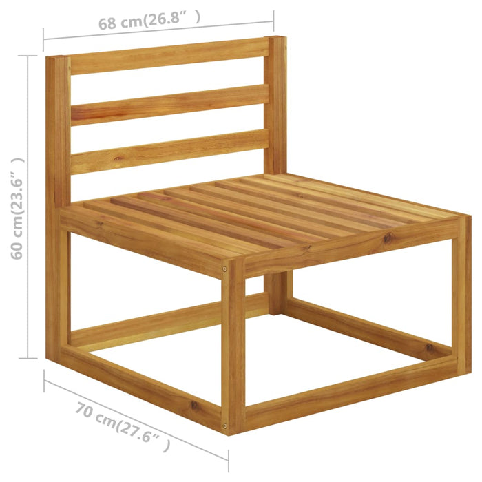 5-tlg. Garten-Lounge-Set mit Auflagen Creme Massivholz Akazie