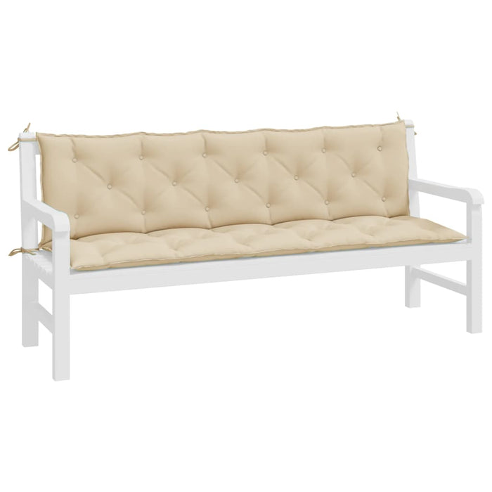 Garden bench cushions 2 pieces beige 180x50x7 cm Oxford fabric