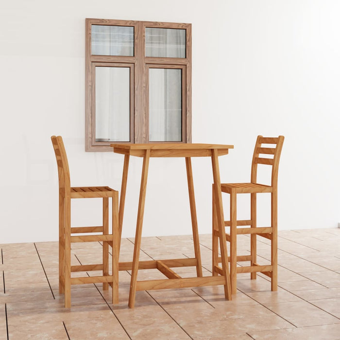 3-tlg. Gartenbar-Set Massivholz Akazie