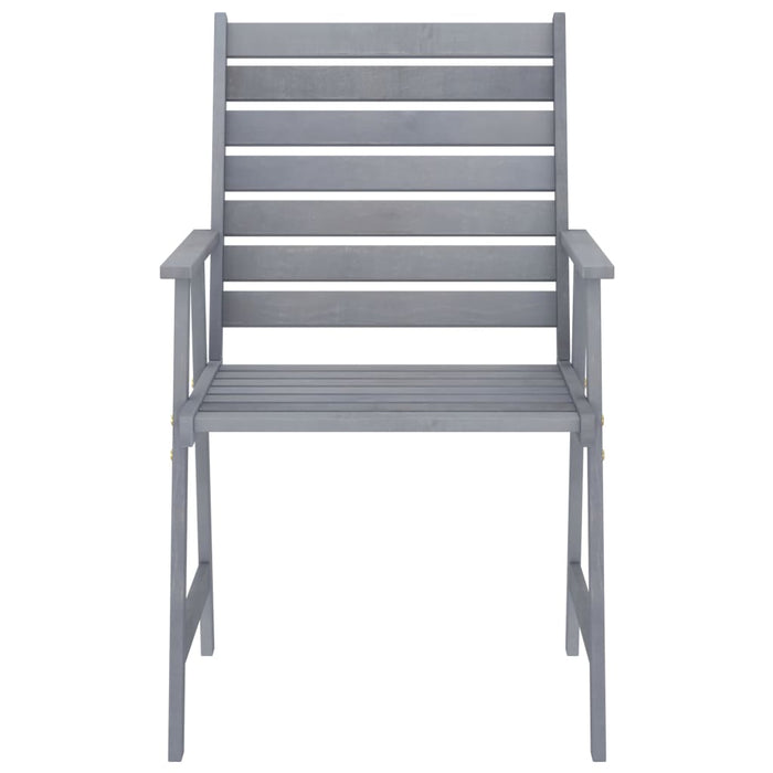 5-tlg. Garten-Essgruppe Grau Massivholz Akazie