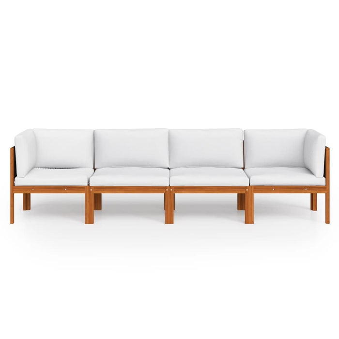 4-Sitzer-Gartensofa mit Kissen Massivholz Akazie